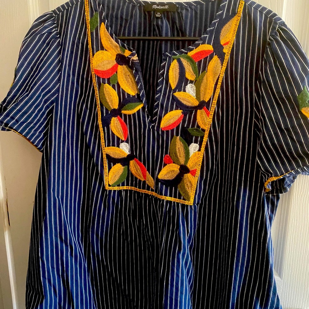 Madewell Floral Embroidered Shirt
